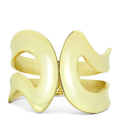 LO2124 - Flash Gold White Metal Bangle with No Stone