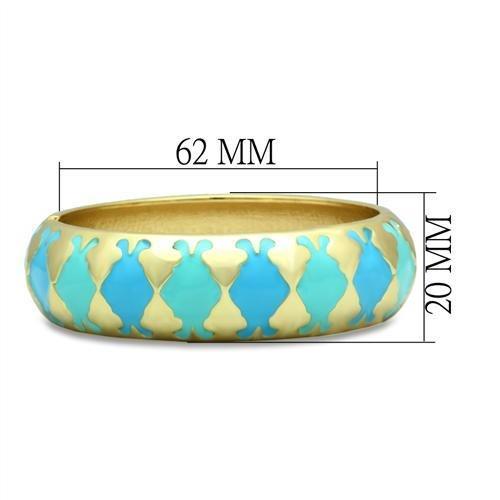 LO2127 - Flash Gold White Metal Bangle with Epoxy  in No Stone