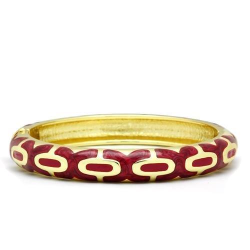 LO2130 - Flash Gold White Metal Bangle with Epoxy  in No Stone