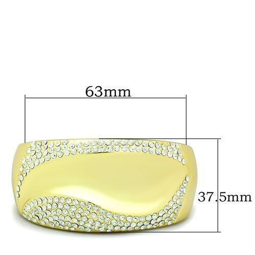 LO2155 - Flash Gold White Metal Bangle with Top Grade Crystal  in Clear