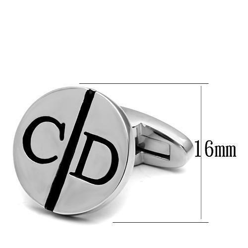 LO2556 - Rhodium Brass Cufflink with No Stone