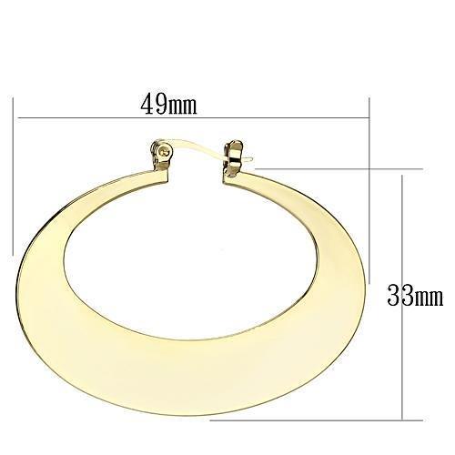 LO2737 Gold Iron Earrings with No Stone in No Stone