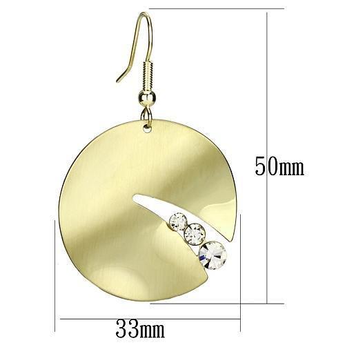 LO2742 - Matte Gold & Gold Iron Earrings with Top Grade Crystal  in Clear