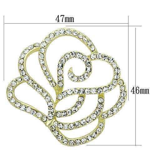 LO2814 - Flash Gold White Metal Brooches with Top Grade Crystal  in Clear