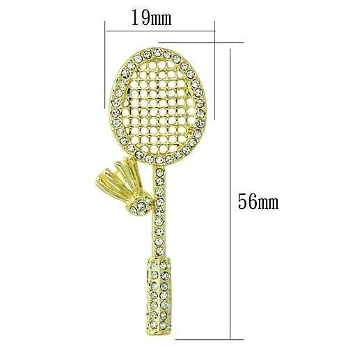 LO2824 - Flash Gold White Metal Brooches with Top Grade Crystal  in Clear