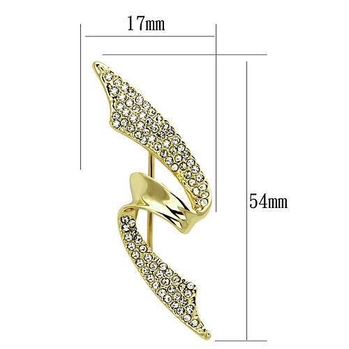 LO2940 - Flash Gold White Metal Brooches with Top Grade Crystal  in Clear