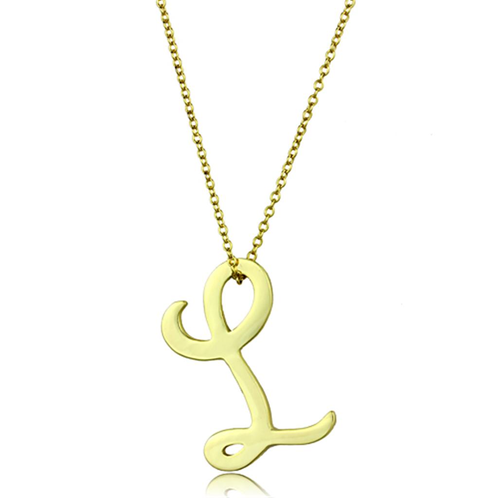 LO3459 - Gold Brass Chain Pendant with No Stone