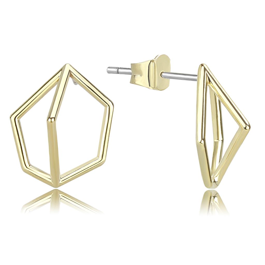 LO4266 Flash Gold Brass Earrings with No Stone in No Stone