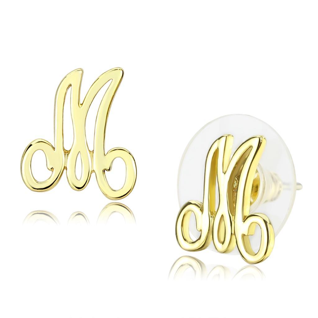 LO4667 - Flash Gold Brass Earrings with No Stone