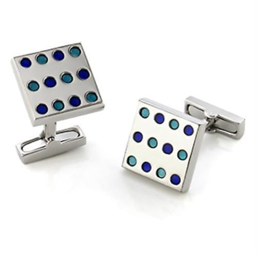 LO559 - Rhodium Brass Cufflink with No Stone