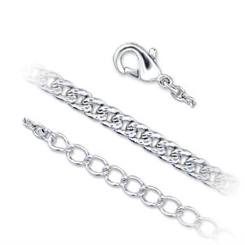 LOA1177 - Silver Brass Chain with No Stone