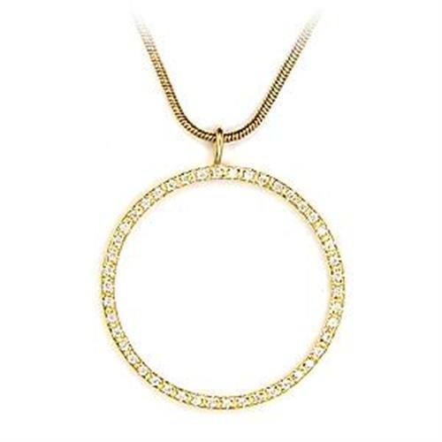 LOA485 - Gold 925 Sterling Silver Pendant with AAA Grade CZ  in Clear