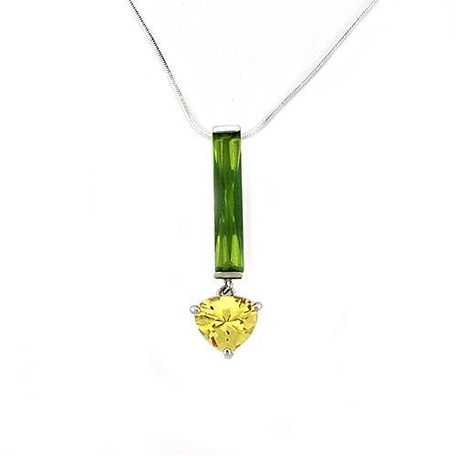 LOAS1324 - Rhodium 925 Sterling Silver Chain Pendant with AAA Grade CZ  in Multi Color