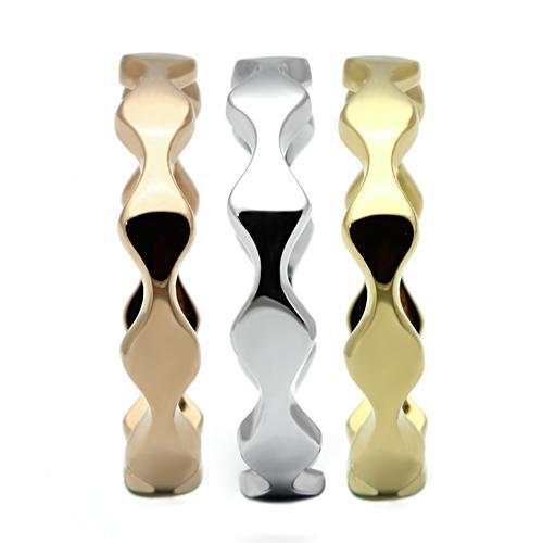 TK1002 - Three Tone IPÃ¯Â¼Ë†IP Gold & IP Rose Gold & High Polished) Stainless Steel Ring with No Stone