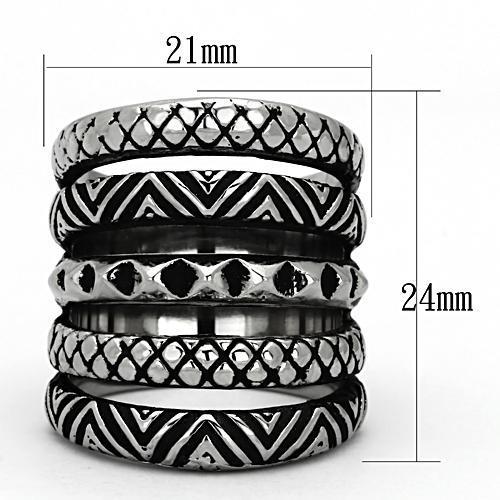 TK1008 - High polished (no plating) Stainless Steel Ring with No Stone