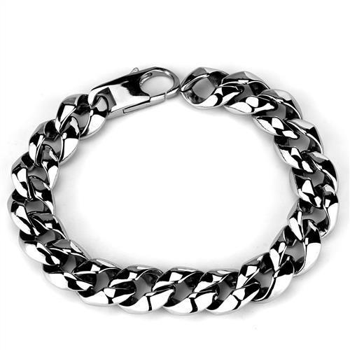 TK1975 - High polished (no plating) Stainless Steel Bracelet with No Stone