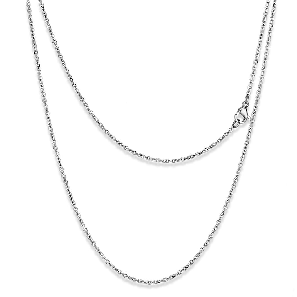 TK2422 - High polished (no plating) Stainless Steel Chain with No Stone