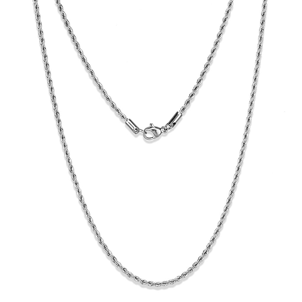 TK2426 - High polished (no plating) Stainless Steel Chain with No Stone