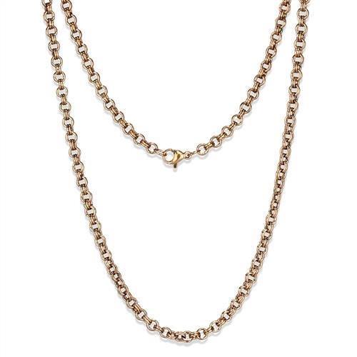 TK2438R - IP Rose Gold(Ion Plating) Stainless Steel Chain with No Stone