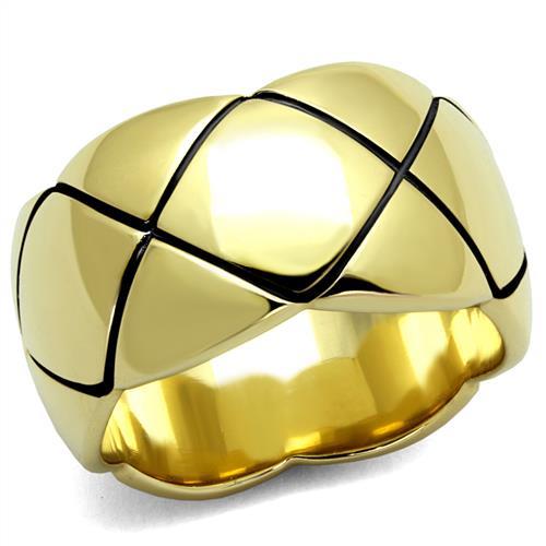 TK2803 - IP Gold(Ion Plating) Stainless Steel Ring with No Stone