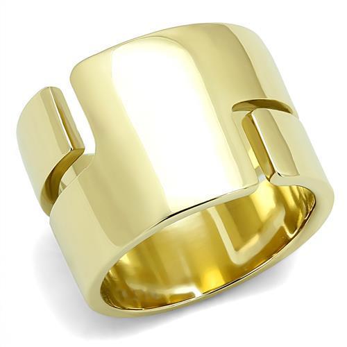 TK3118 - IP Gold(Ion Plating) Stainless Steel Ring with No Stone