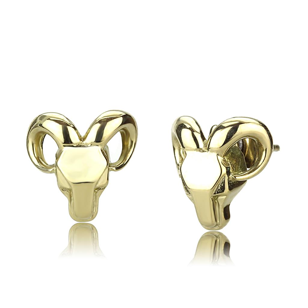 TK3289 - IP Gold(Ion Plating) Stainless Steel Earrings with No Stone