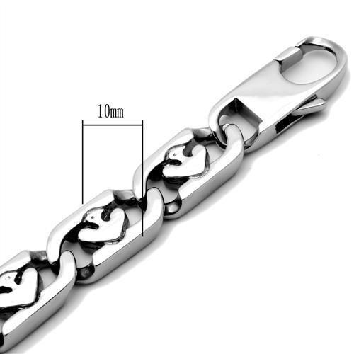 TK334 - High polished (no plating) Stainless Steel Bracelet with No Stone