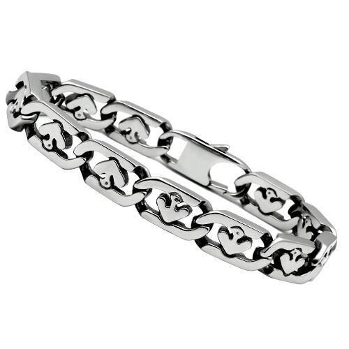 TK334 - High polished (no plating) Stainless Steel Bracelet with No Stone