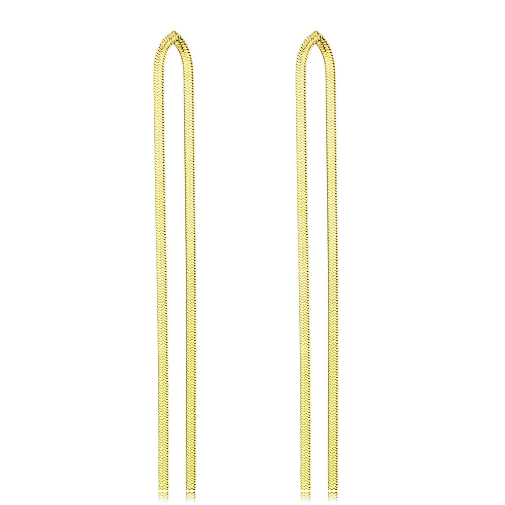 TK3531 - IP Gold(Ion Plating) Stainless Steel Earrings with No Stone