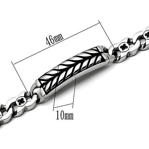 TK438 - High polished (no plating) Stainless Steel Bracelet with No Stone