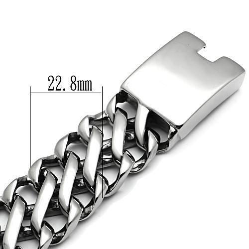 TK447 - High polished (no plating) Stainless Steel Bracelet with No Stone