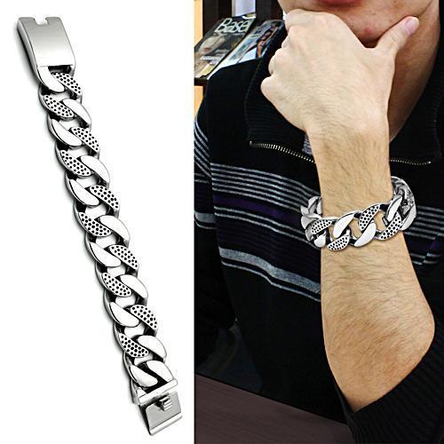 TK448 - High polished (no plating) Stainless Steel Bracelet with No Stone