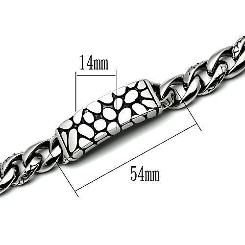 TK449 - High polished (no plating) Stainless Steel Bracelet with No Stone