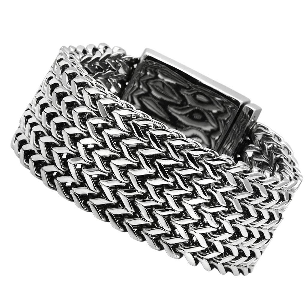 TK451 - High polished (no plating) Stainless Steel Bracelet with No Stone