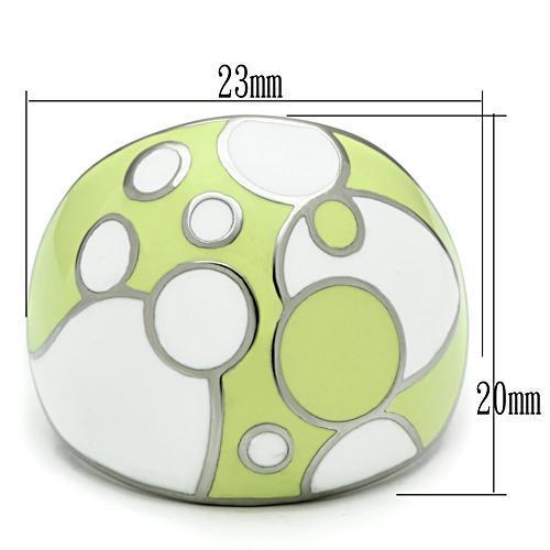 TK511 - High polished (no plating) Stainless Steel Ring with Epoxy  in Multi Color