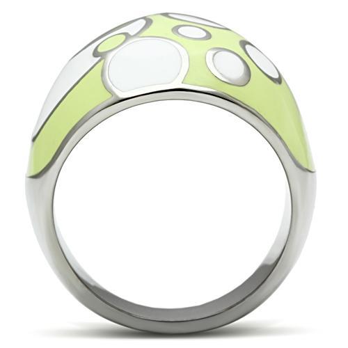 TK511 - High polished (no plating) Stainless Steel Ring with Epoxy  in Multi Color