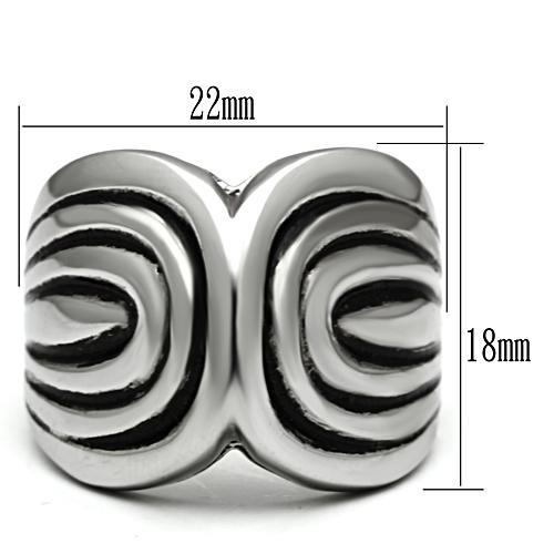 TK521 - High polished (no plating) Stainless Steel Ring with No Stone