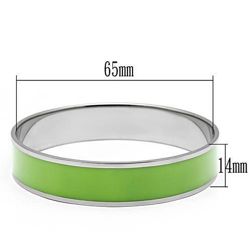 TK531 - High polished (no plating) Stainless Steel Bangle with Epoxy  in Emerald