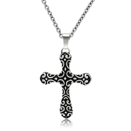 TK554 - High polished (no plating) Stainless Steel Necklace with No Stone