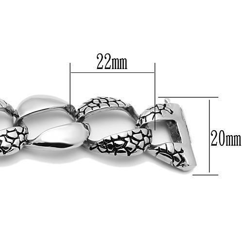 TK565 - High polished (no plating) Stainless Steel Bracelet with No Stone