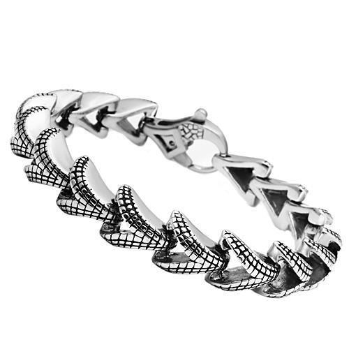 TK571 - High polished (no plating) Stainless Steel Bracelet with No Stone