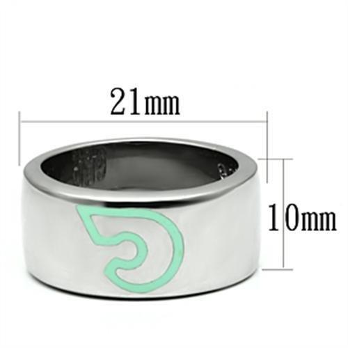 TK689 - High polished (no plating) Stainless Steel Ring with Epoxy  in Multi Color