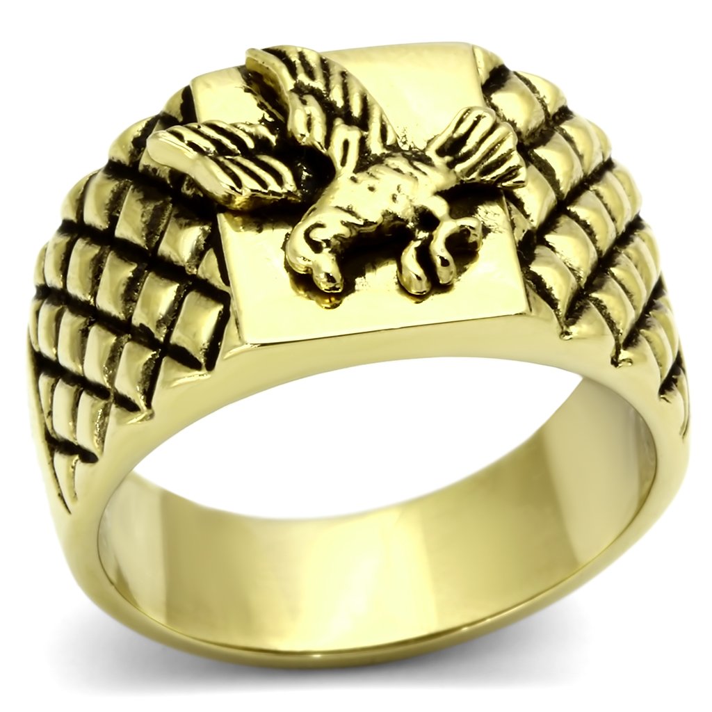 TK773 - IP Gold(Ion Plating) Stainless Steel Ring with No Stone