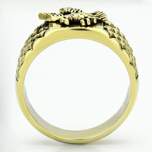 TK773 - IP Gold(Ion Plating) Stainless Steel Ring with No Stone