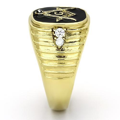 TK776 - IP Gold(Ion Plating) Stainless Steel Ring with Top Grade Crystal  in Clear