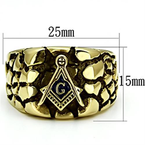 TK778 - IP Gold(Ion Plating) Stainless Steel Ring with No Stone