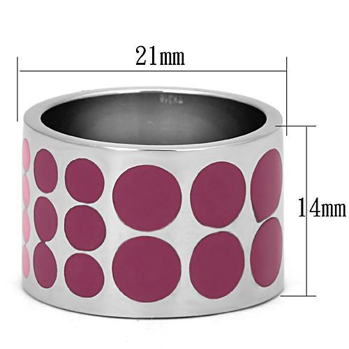 TK820 - High polished (no plating) Stainless Steel Ring with Epoxy  in Multi Color