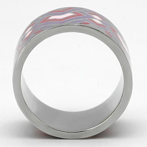 TK823 - High polished (no plating) Stainless Steel Ring with Epoxy  in Multi Color