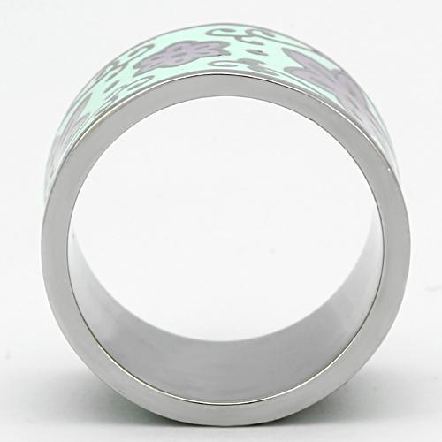 TK824 - High polished (no plating) Stainless Steel Ring with Epoxy  in Multi Color