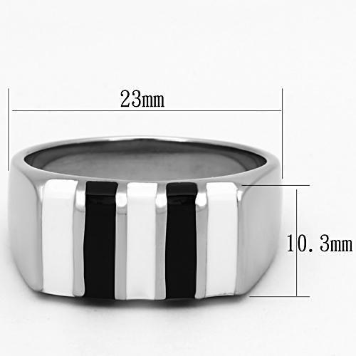 TK849 - High polished (no plating) Stainless Steel Ring with Epoxy  in Multi Color